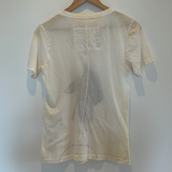 Quicksilver Women’s Distressed Feather V-Neck Tee. - Cream - Picture 5 of 7